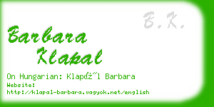 barbara klapal business card